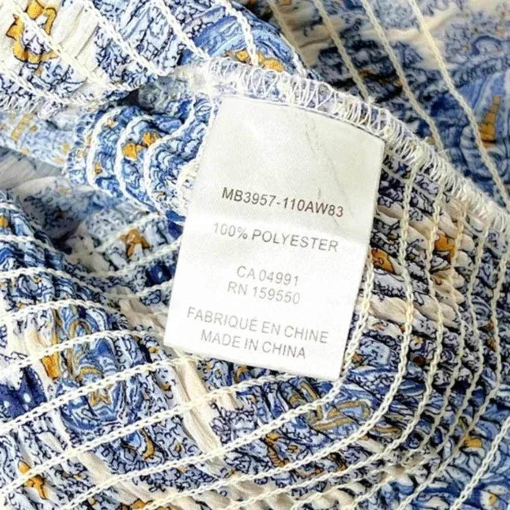 Maison‎ D'Amelie Paisley Sleeveless Ruffle Blouse Top Size Large